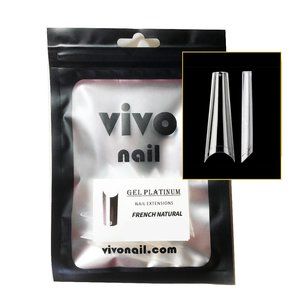 VIVO 500pcs Square French Long Half Cover Clear Gel Artificial False Fake Nails